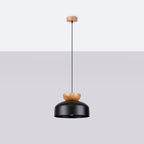 Pendelleuchte MARION Schwarz & Holz Sollux Lighting