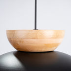 Pendelleuchte MARION Schwarz & Holz Sollux Lighting
