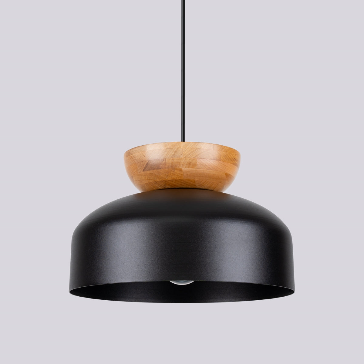Pendelleuchte MARION Schwarz & Holz Sollux Lighting
