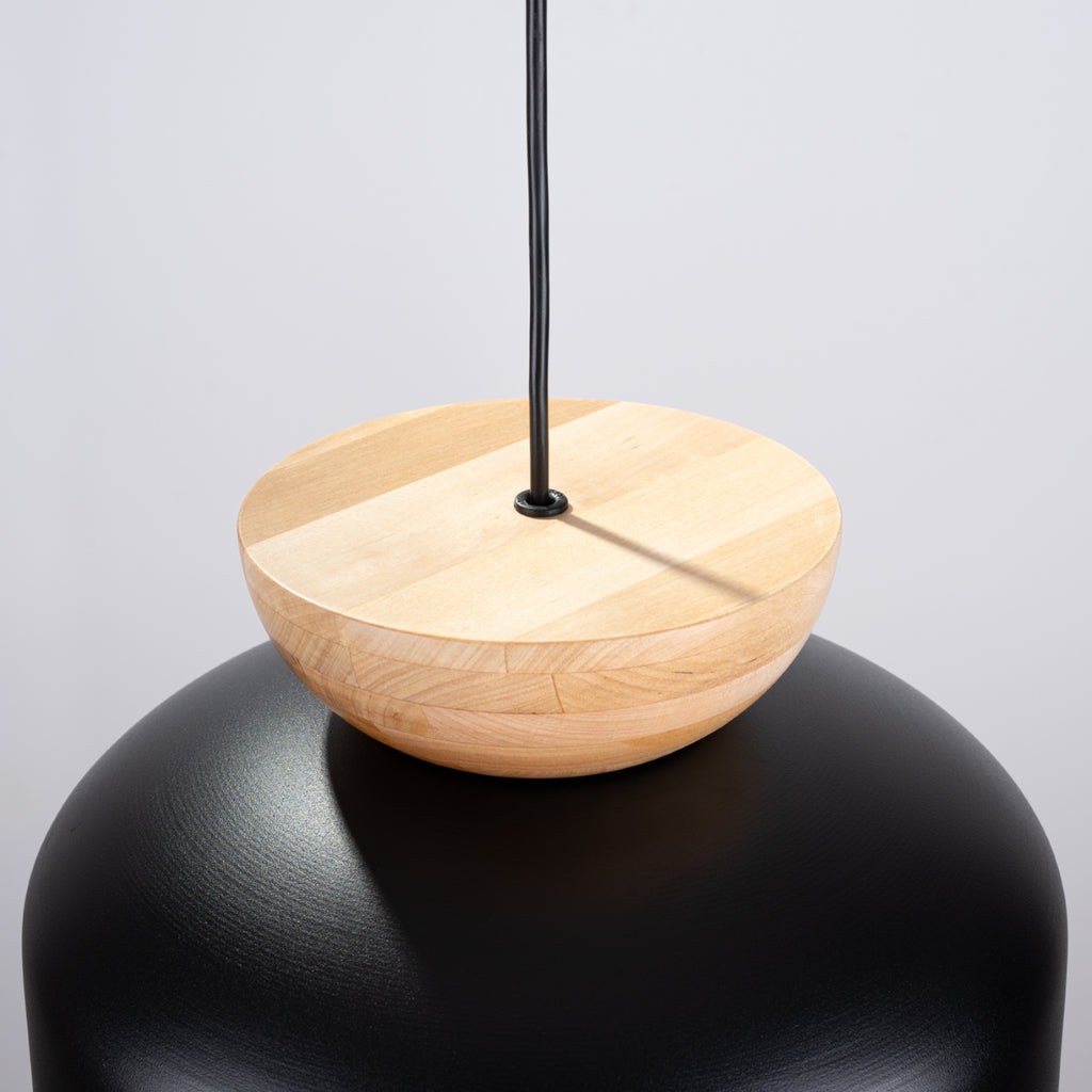 Pendelleuchte MARION Schwarz & Holz Sollux Lighting