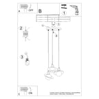 Pendelleuchte HYPERION 3P Schwarz Sollux Lighting