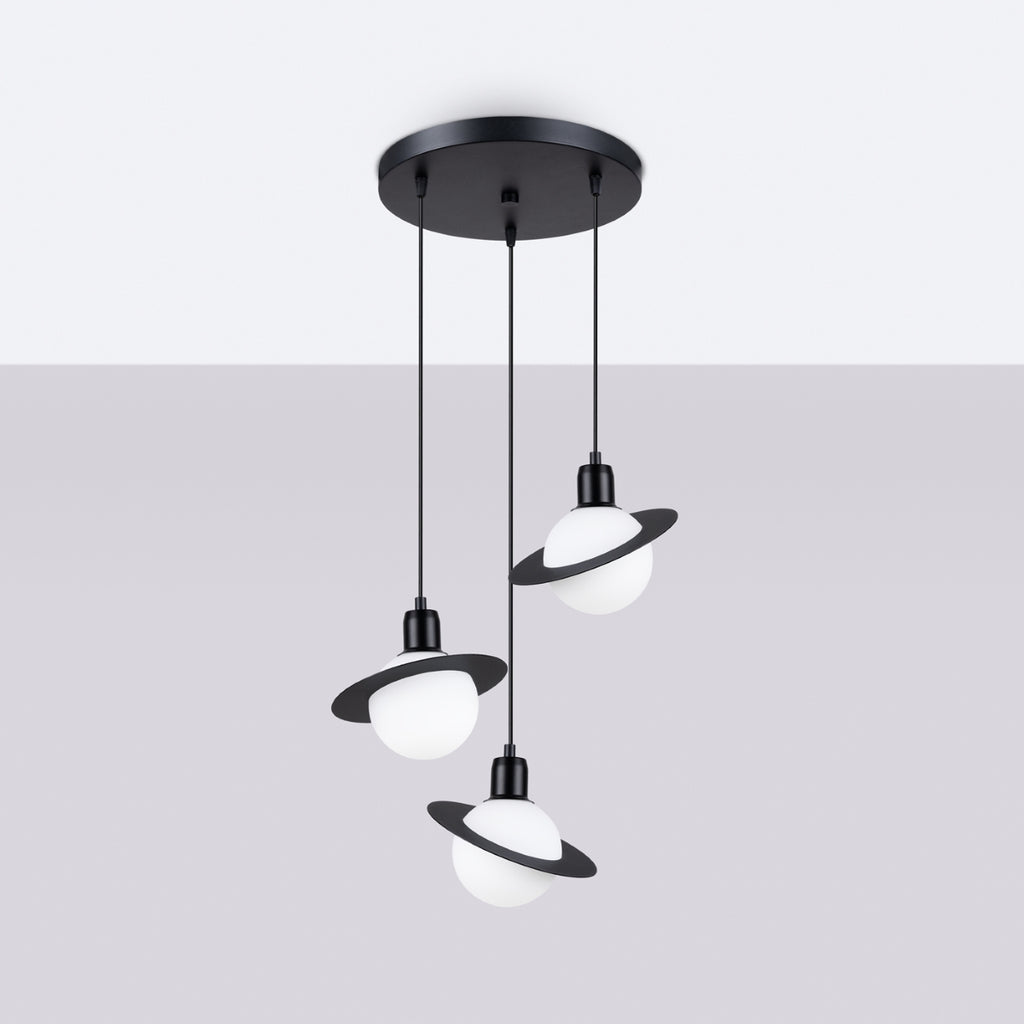 Pendelleuchte HYPERION 3P Schwarz Sollux Lighting
