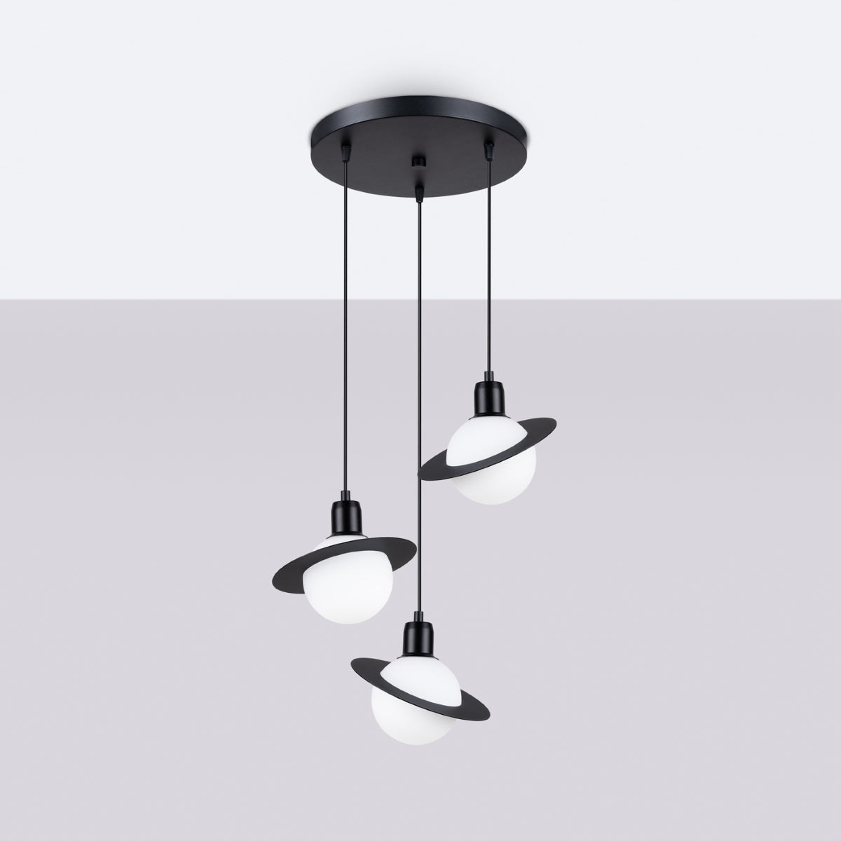 Pendelleuchte HYPERION 3P Schwarz Sollux Lighting