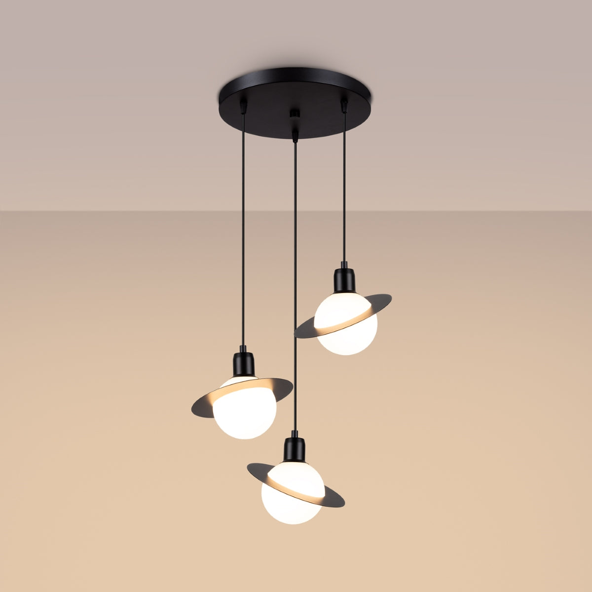 Pendelleuchte HYPERION 3P Schwarz Sollux Lighting