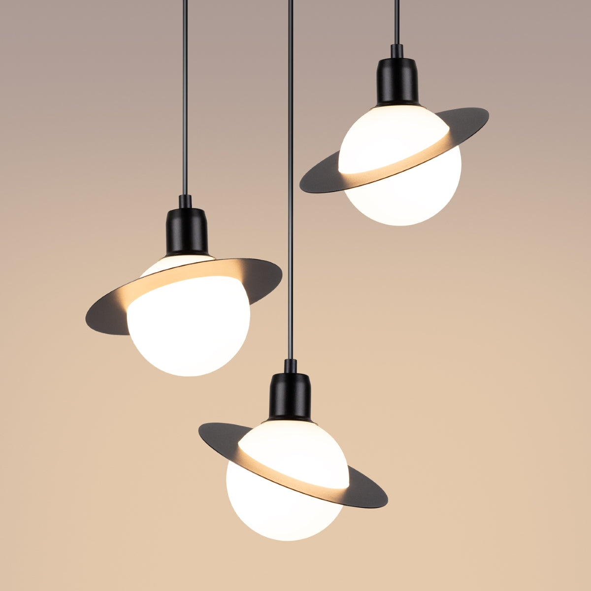 Pendelleuchte HYPERION 3P Schwarz Sollux Lighting