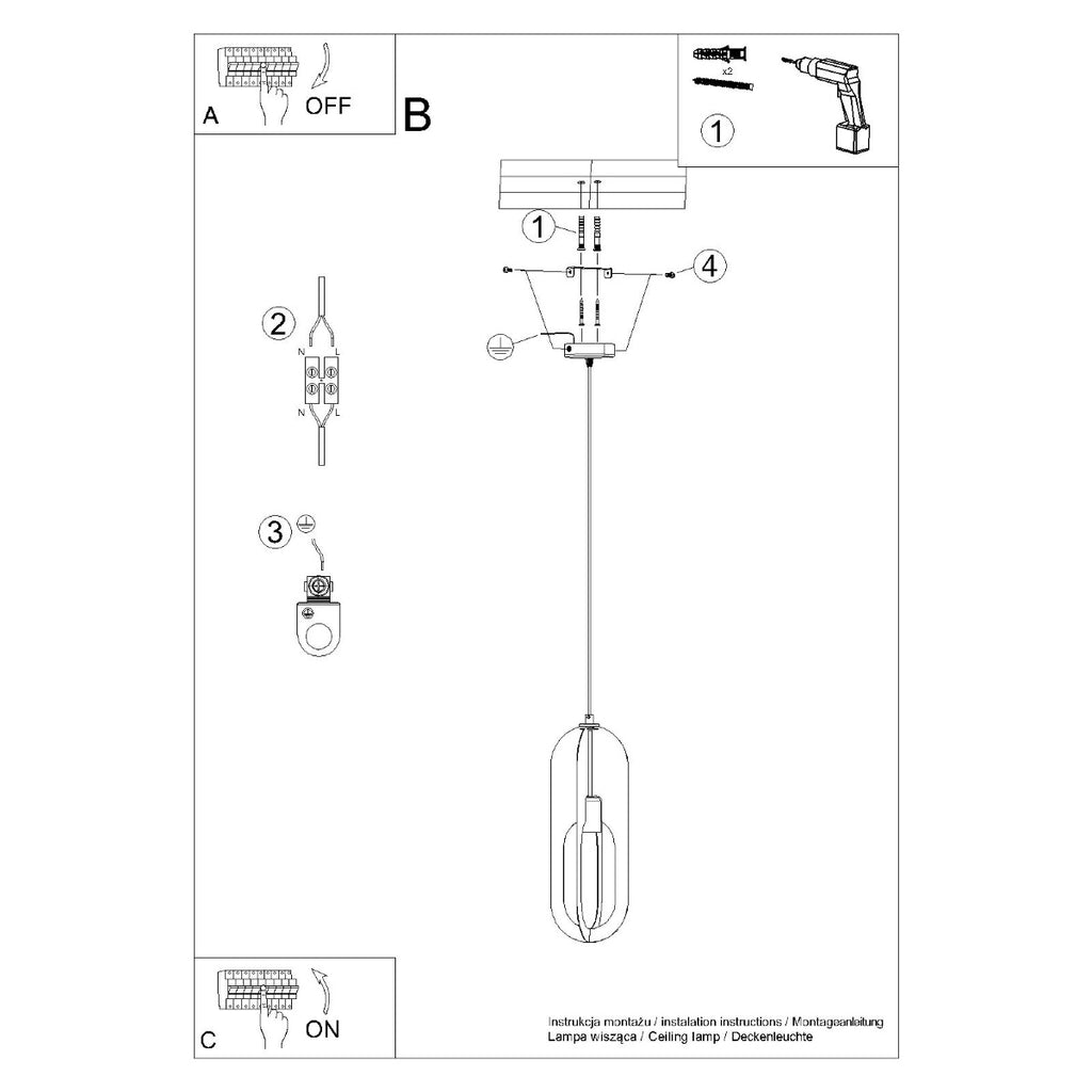 Pendelleuchte NICUS 1 Weiß Sollux Lighting