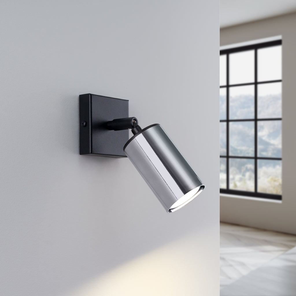 Wandleuchte WINX schwarz & chrom Sollux Lighting