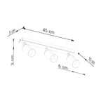 Deckenleuchte - Spot - Strahler WINX 3 schwarz & chrom Sollux Lighting
