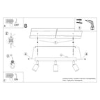 Deckenleuchte - Spot - Strahler WINX 3 schwarz & chrom Sollux Lighting