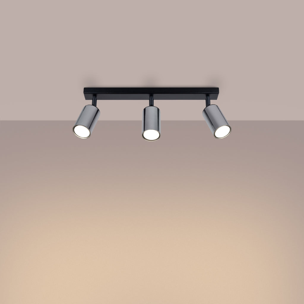 Deckenleuchte - Spot - Strahler WINX 3 schwarz & chrom Sollux Lighting