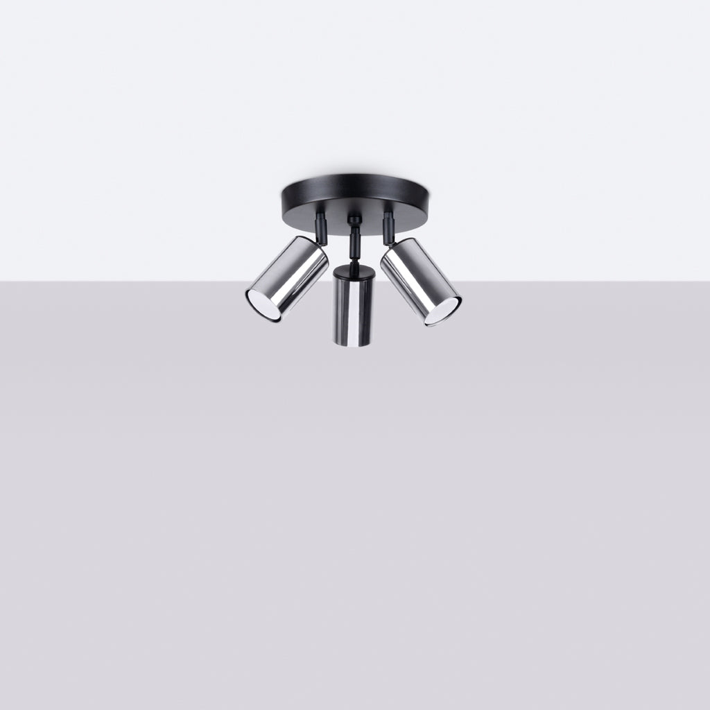 Deckenleuchte - Spot - Strahler WINX 3P schwarz & chrom Sollux Lighting