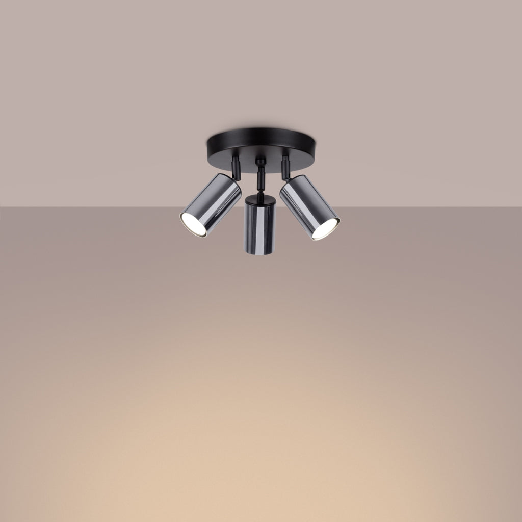 Deckenleuchte - Spot - Strahler WINX 3P schwarz & chrom Sollux Lighting