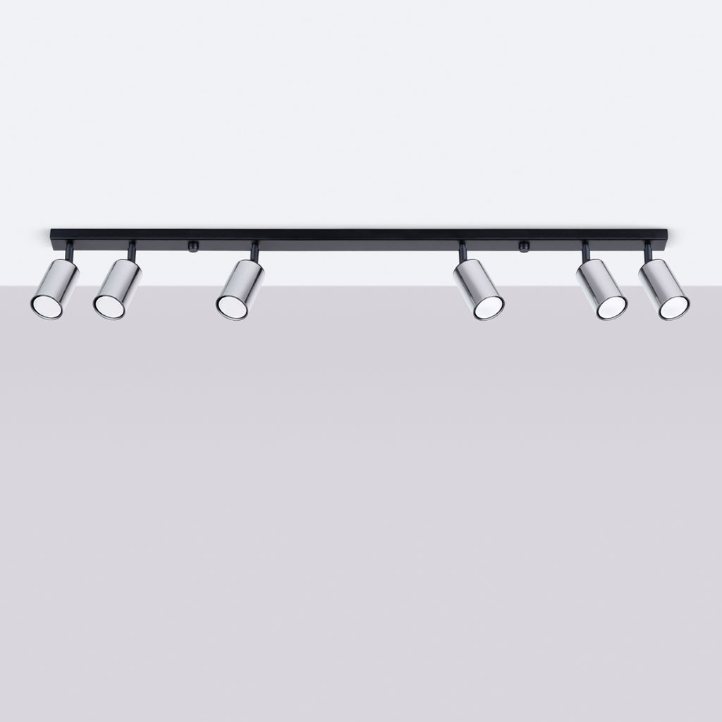Deckenleuchte - Spot - Strahler WINX 6L schwarz & chrom Sollux Lighting