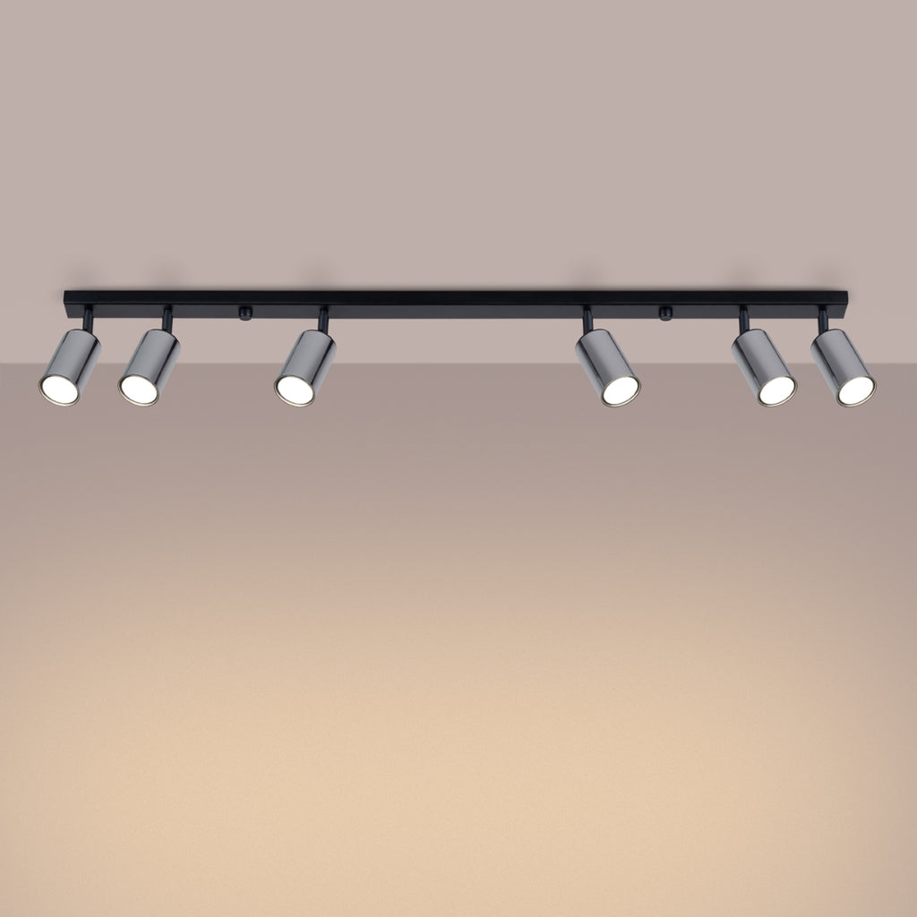 Deckenleuchte - Spot - Strahler WINX 6L schwarz & chrom Sollux Lighting