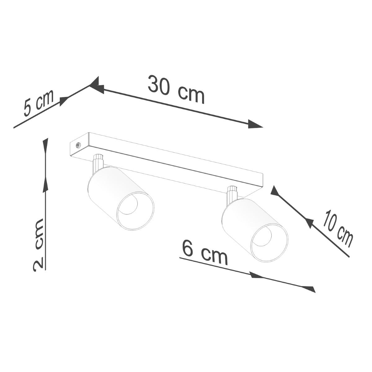 Deckenleuchte - Spot - Strahler WINX 2 schwarz & kupfer Sollux Lighting