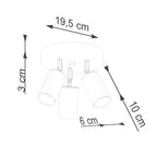 Deckenleuchte - Spot - Strahler WINX 3P schwarz & kupfer Sollux Lighting