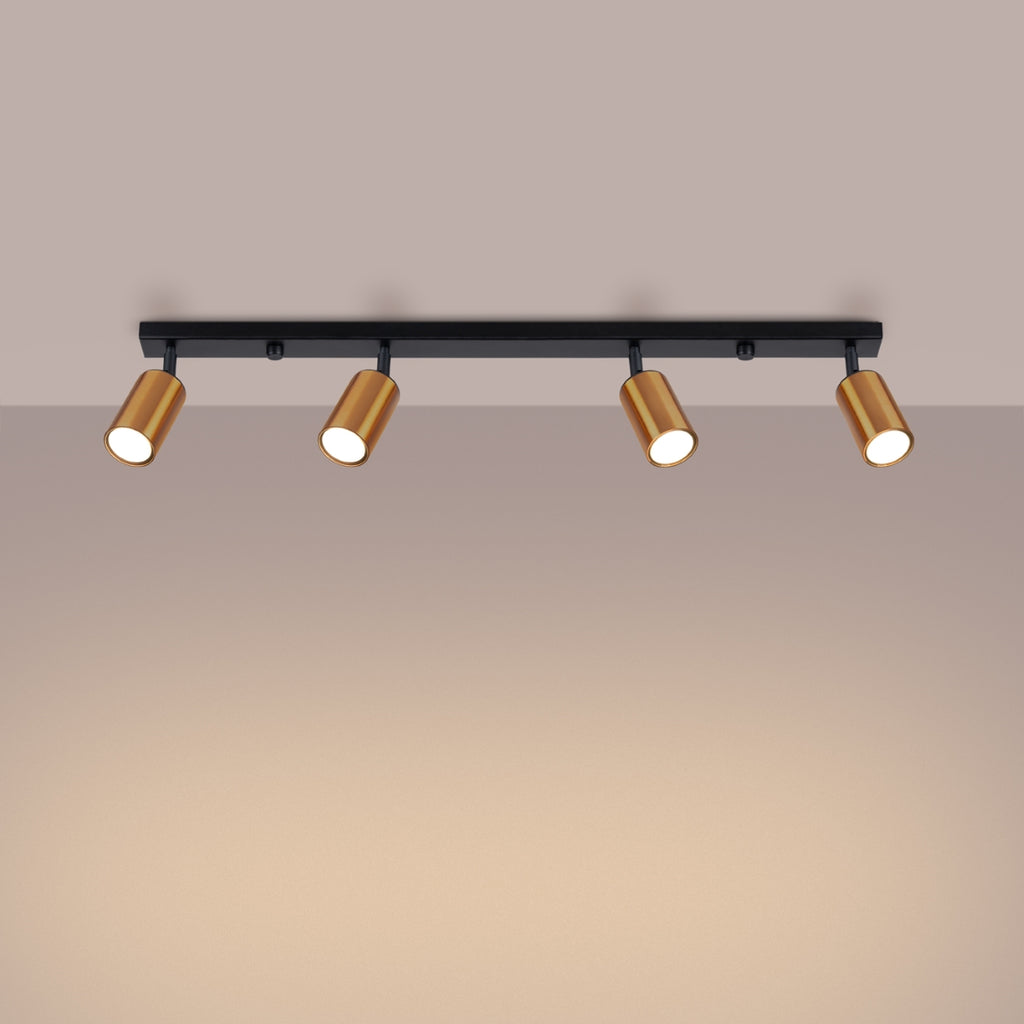 Deckenleuchte - Spot - Strahler WINX 4L schwarz & kupfer Sollux Lighting