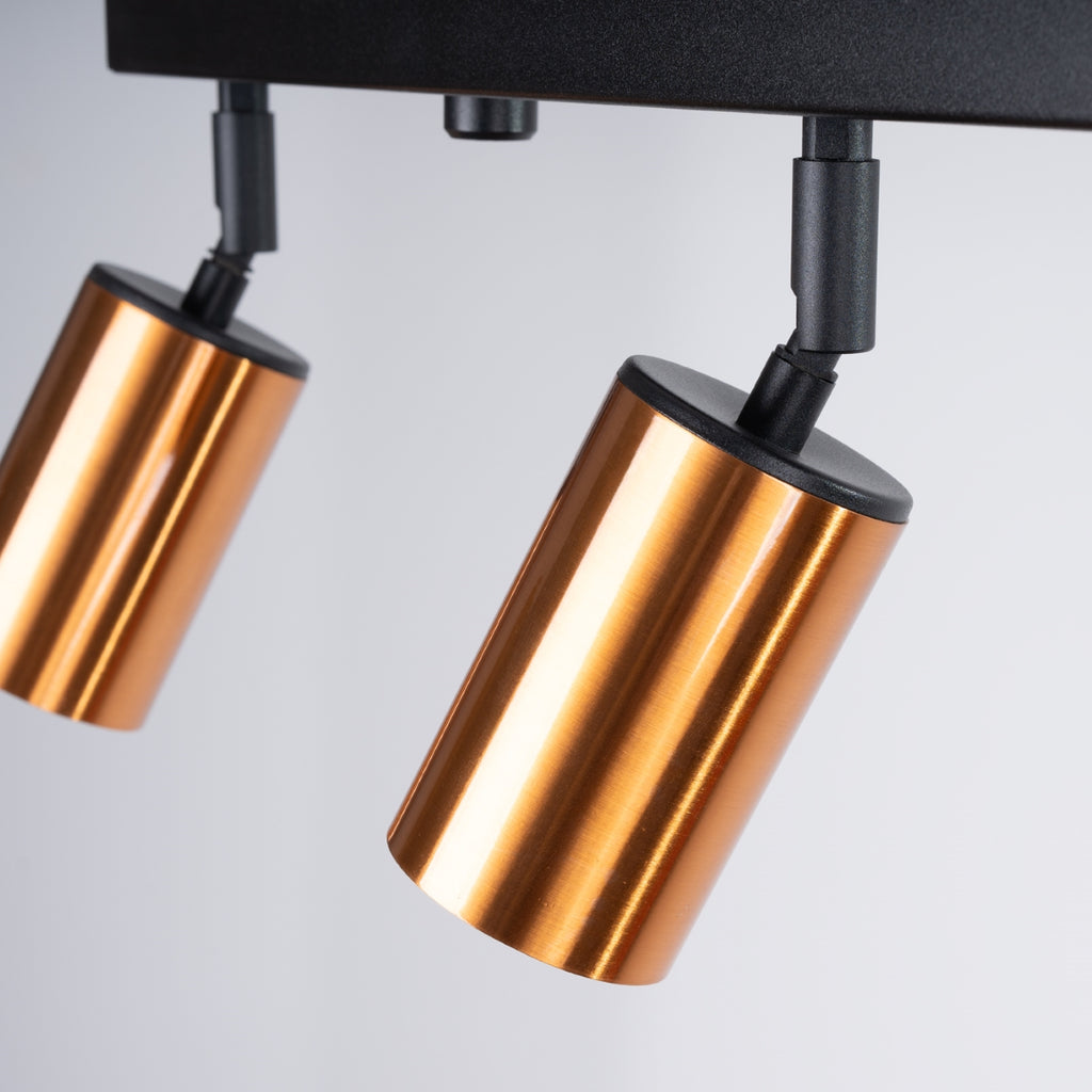 Deckenleuchte - Spot - Strahler WINX 4L schwarz & kupfer Sollux Lighting