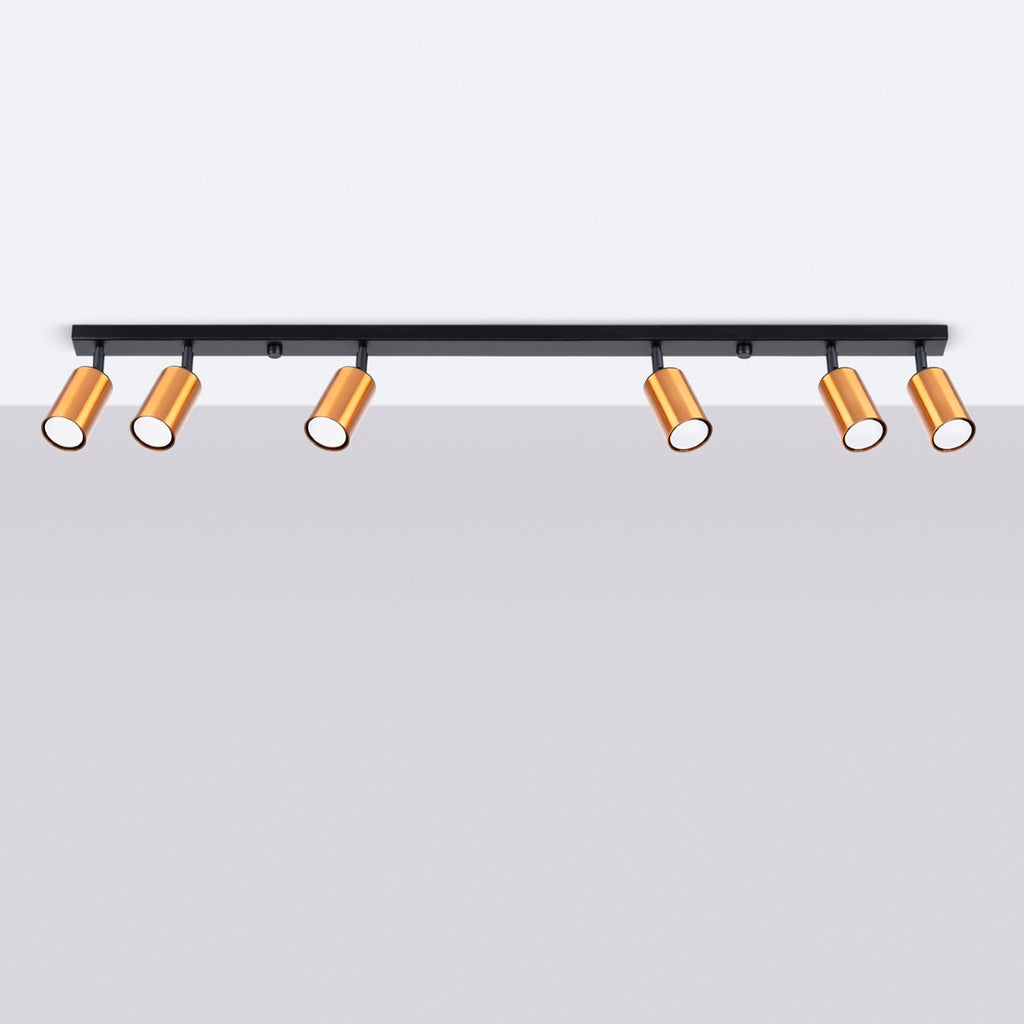 Deckenleuchte - Spot - Strahler WINX 6L schwarz & kupfer Sollux Lighting