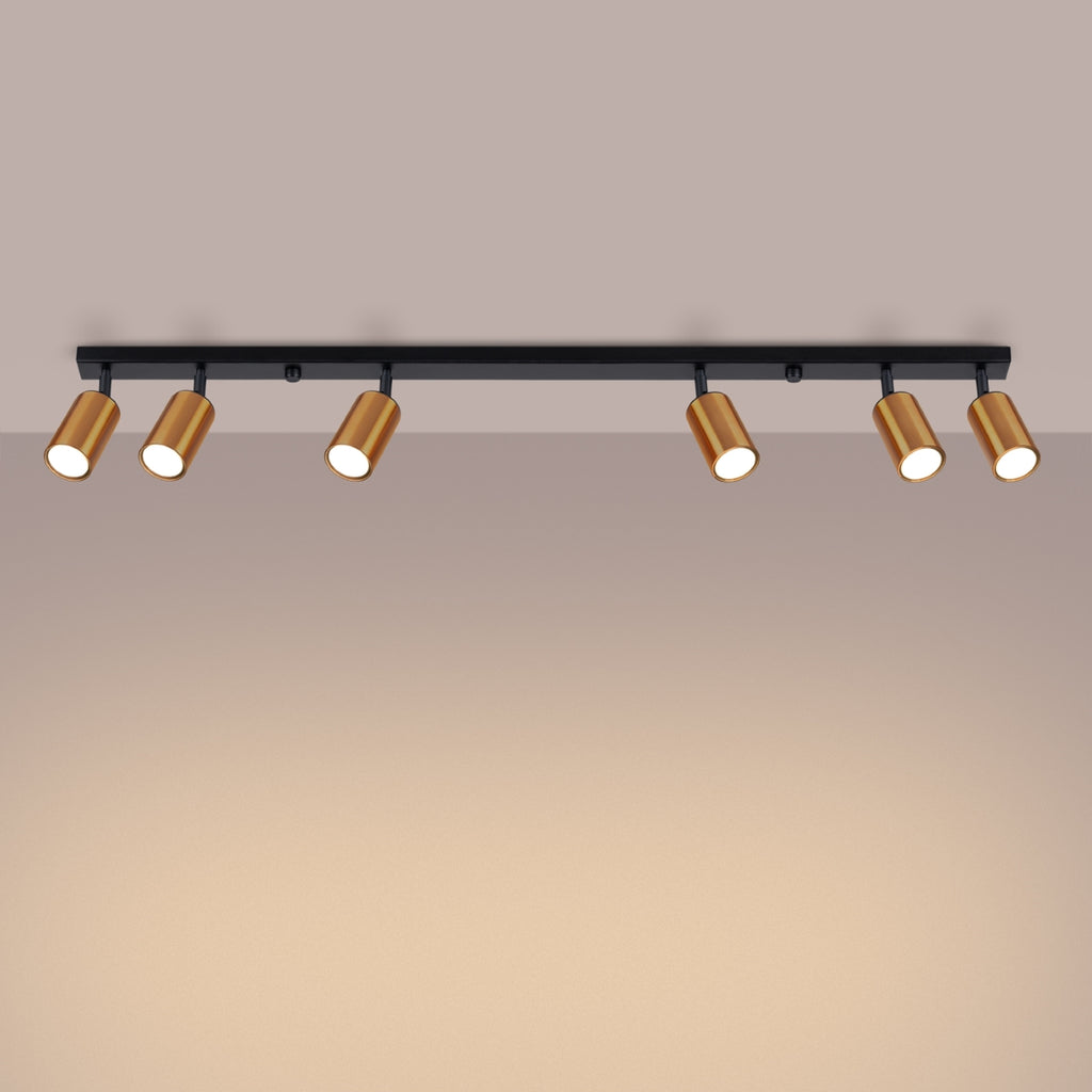 Deckenleuchte - Spot - Strahler WINX 6L schwarz & kupfer Sollux Lighting