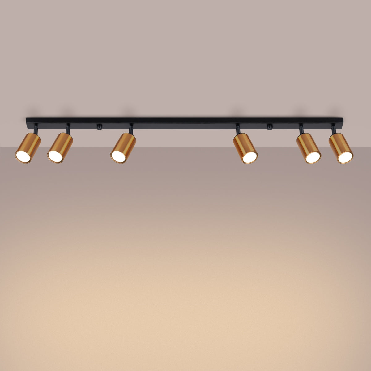 Deckenleuchte - Spot - Strahler WINX 6L schwarz & kupfer Sollux Lighting