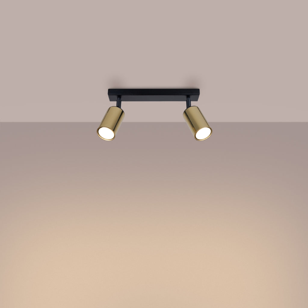 Deckenleuchte - Spot - Strahler WINX 2 schwarz & gold Sollux Lighting