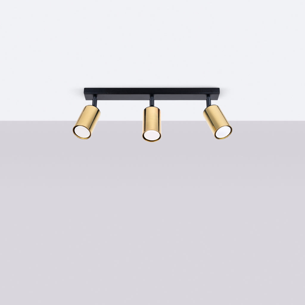 Deckenleuchte - Spot - Strahler WINX 3 schwarz & gold Sollux Lighting
