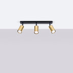 Deckenleuchte - Spot - Strahler WINX 3 schwarz & gold Sollux Lighting