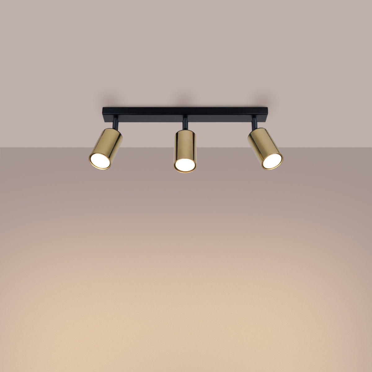 Deckenleuchte - Spot - Strahler WINX 3 schwarz & gold Sollux Lighting