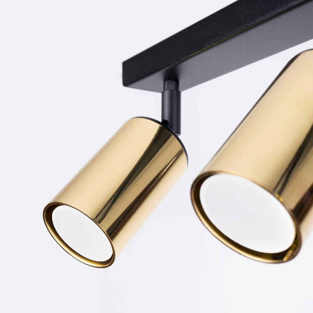 Deckenleuchte - Spot - Strahler WINX 3 schwarz & gold Sollux Lighting