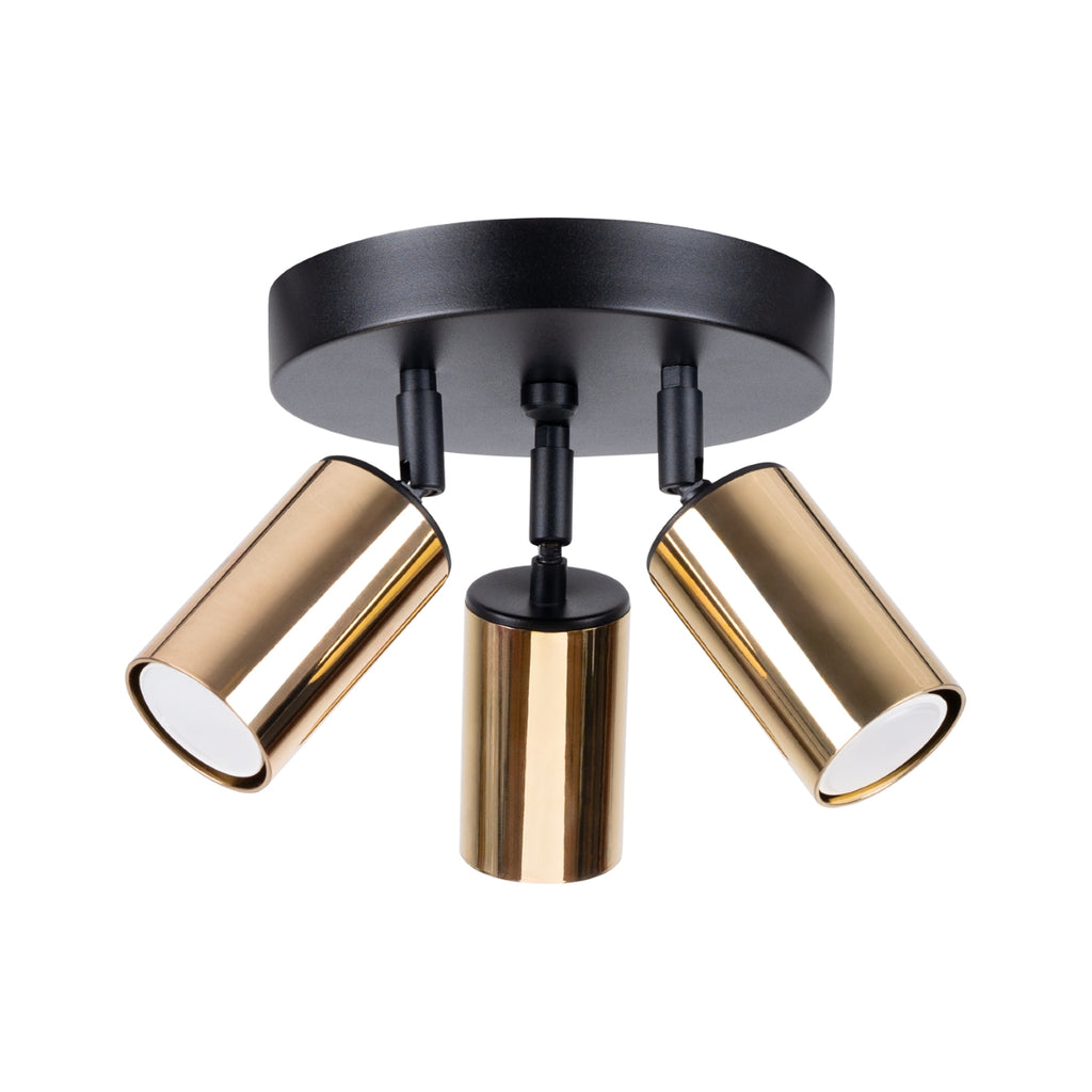 Deckenleuchte - Spot - Strahler WINX 3P schwarz & gold Sollux Lighting