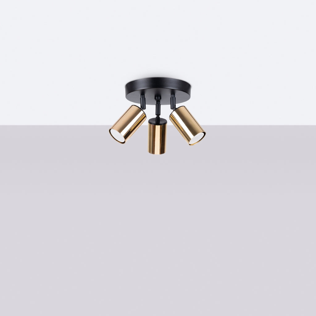 Deckenleuchte - Spot - Strahler WINX 3P schwarz & gold Sollux Lighting