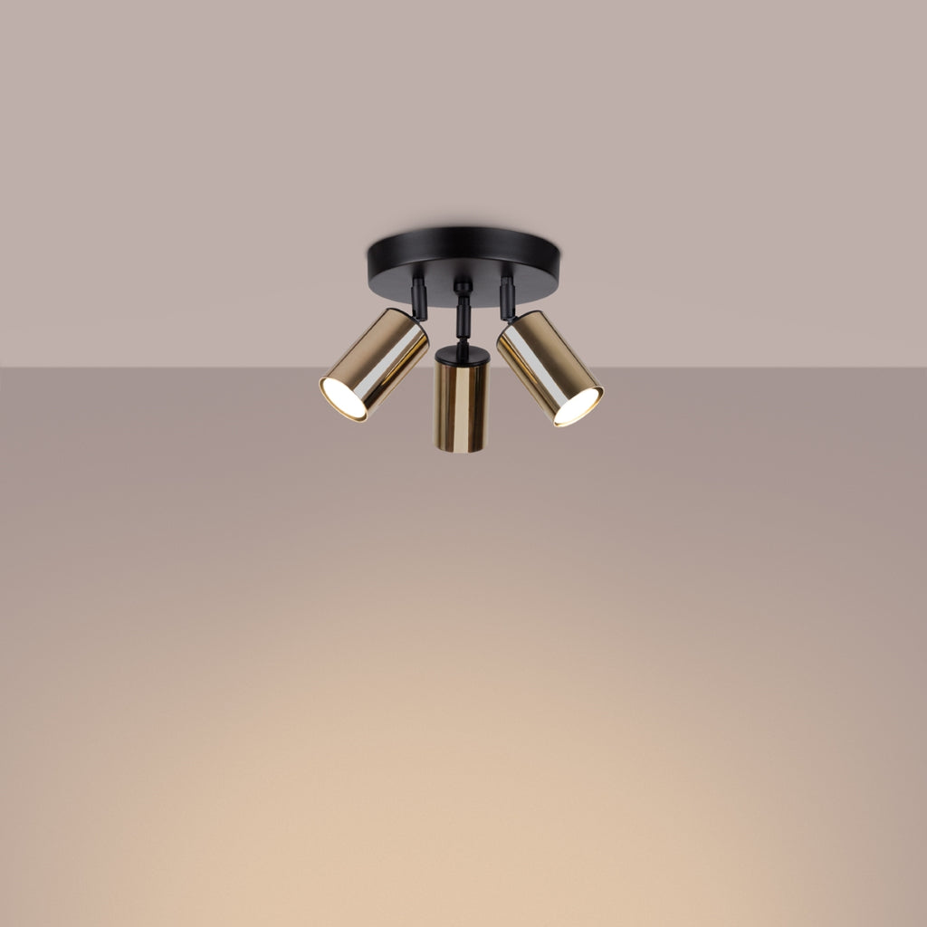 Deckenleuchte - Spot - Strahler WINX 3P schwarz & gold Sollux Lighting