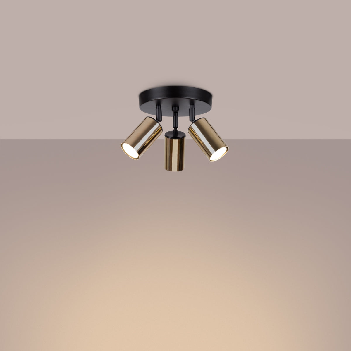 Deckenleuchte - Spot - Strahler WINX 3P schwarz & gold Sollux Lighting