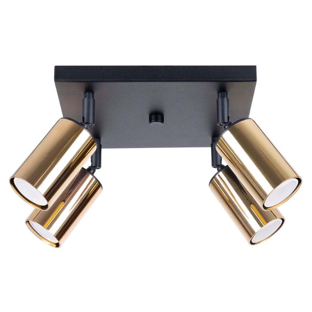 Deckenleuchte - Spot - Strahler WINX 4 schwarz & gold Sollux Lighting