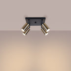 Deckenleuchte - Spot - Strahler WINX 4 schwarz & gold Sollux Lighting