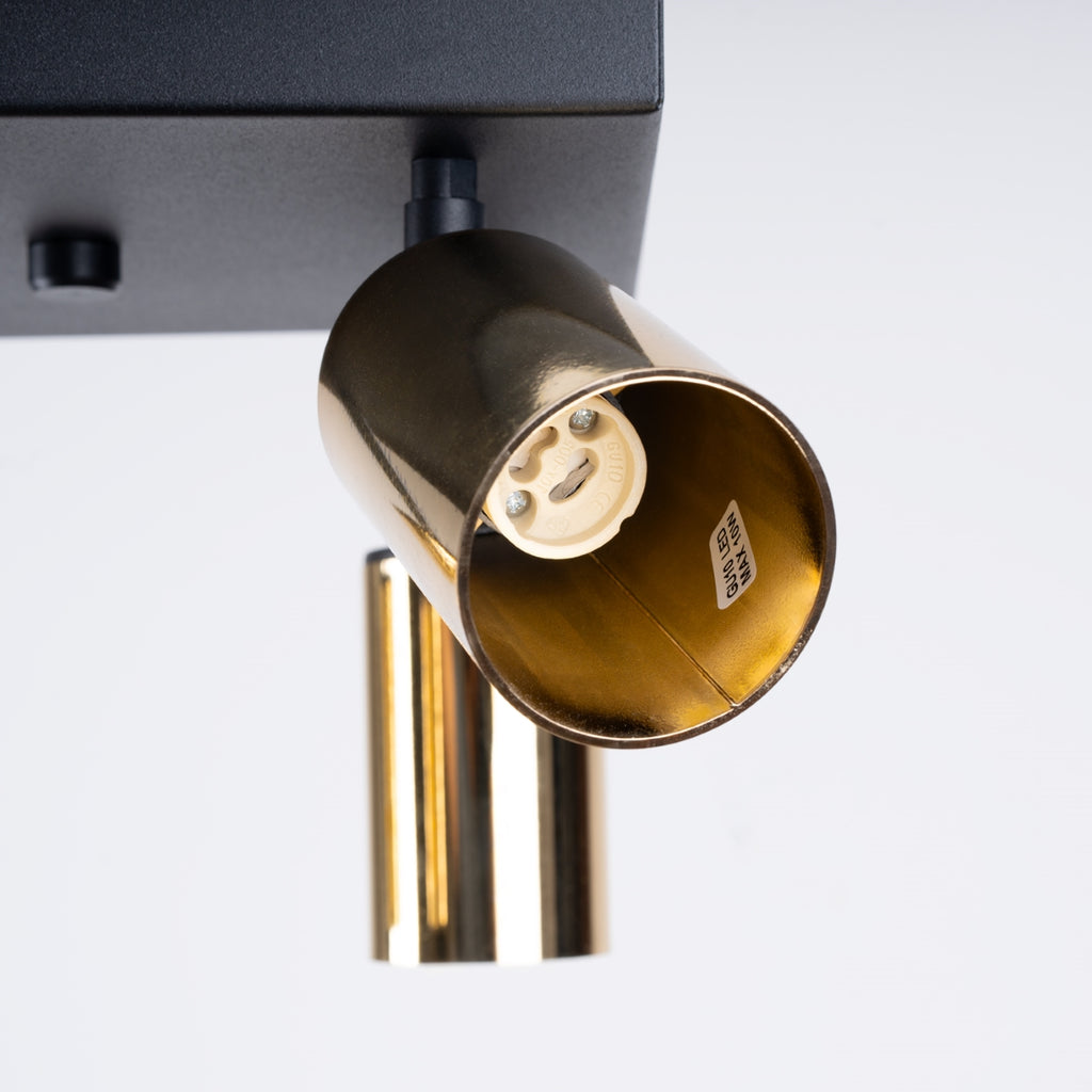 Deckenleuchte - Spot - Strahler WINX 4 schwarz & gold Sollux Lighting