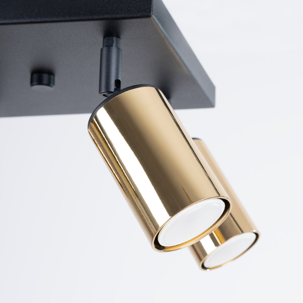 Deckenleuchte - Spot - Strahler WINX 4 schwarz & gold Sollux Lighting