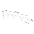 Deckenleuchte - Spot - Strahler WINX 4L schwarz & gold Sollux Lighting