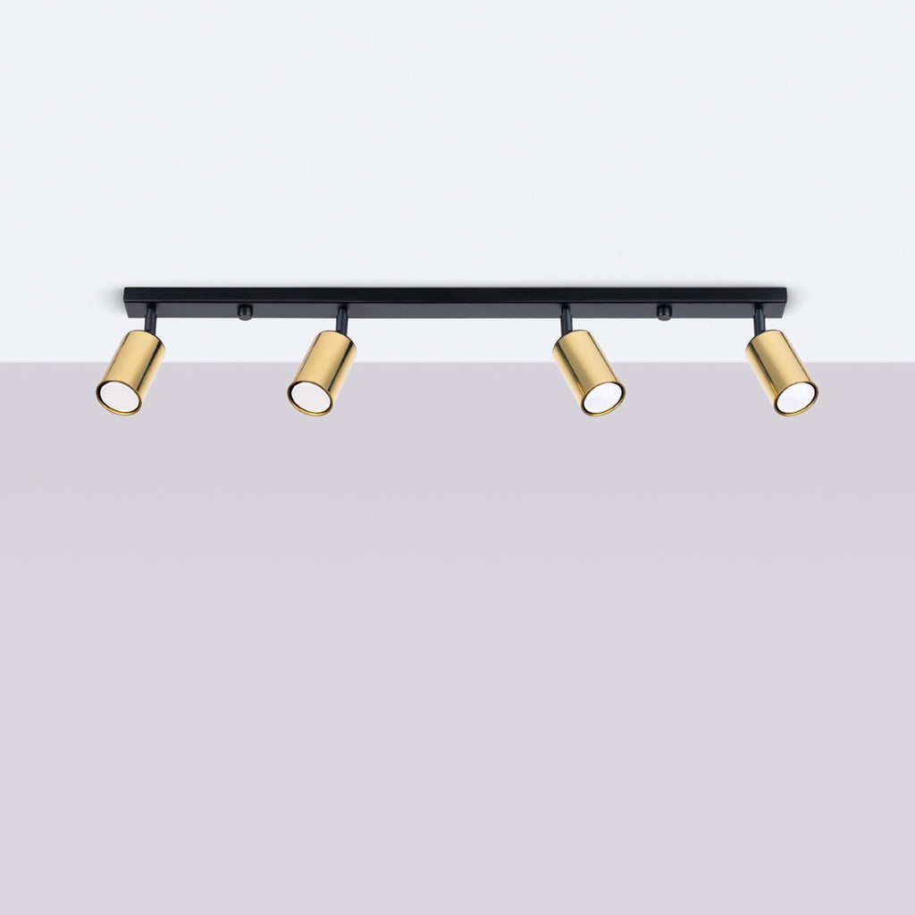 Deckenleuchte - Spot - Strahler WINX 4L schwarz & gold Sollux Lighting