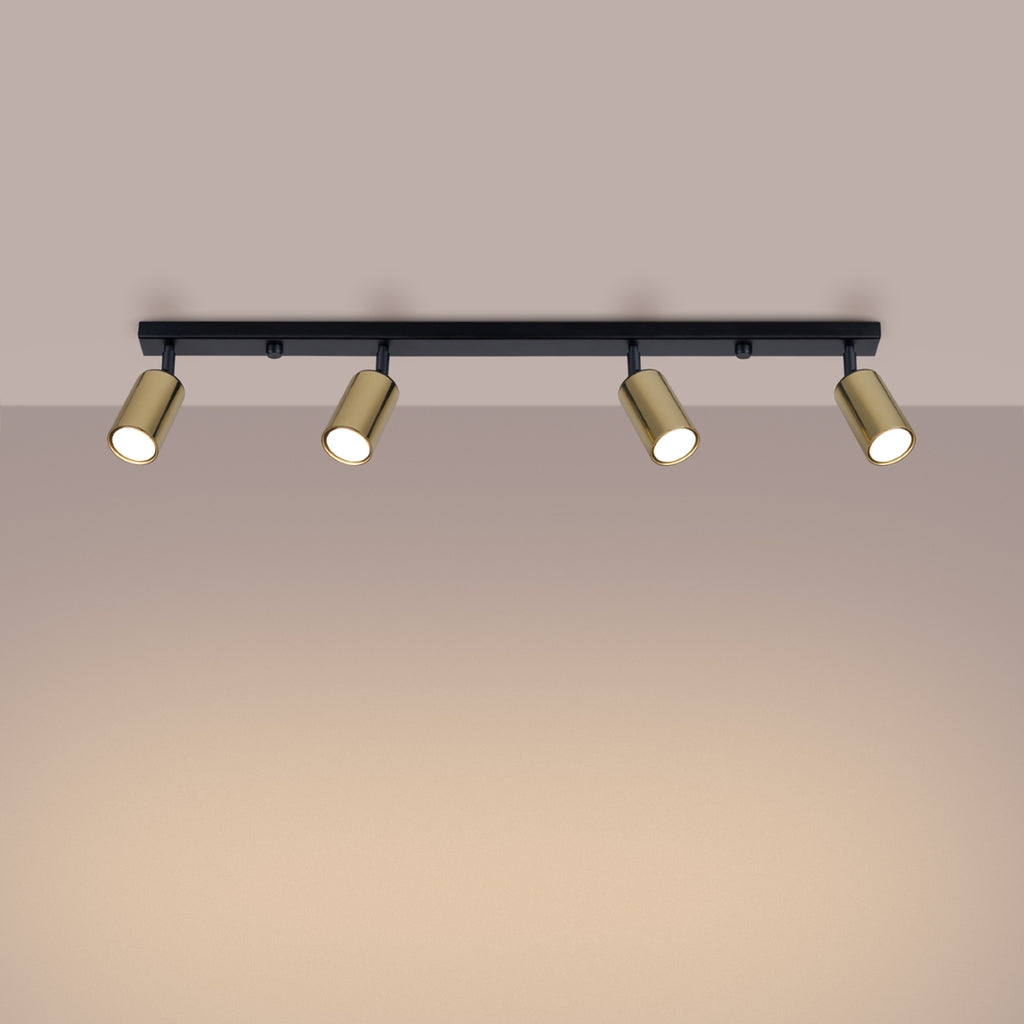Deckenleuchte - Spot - Strahler WINX 4L schwarz & gold Sollux Lighting