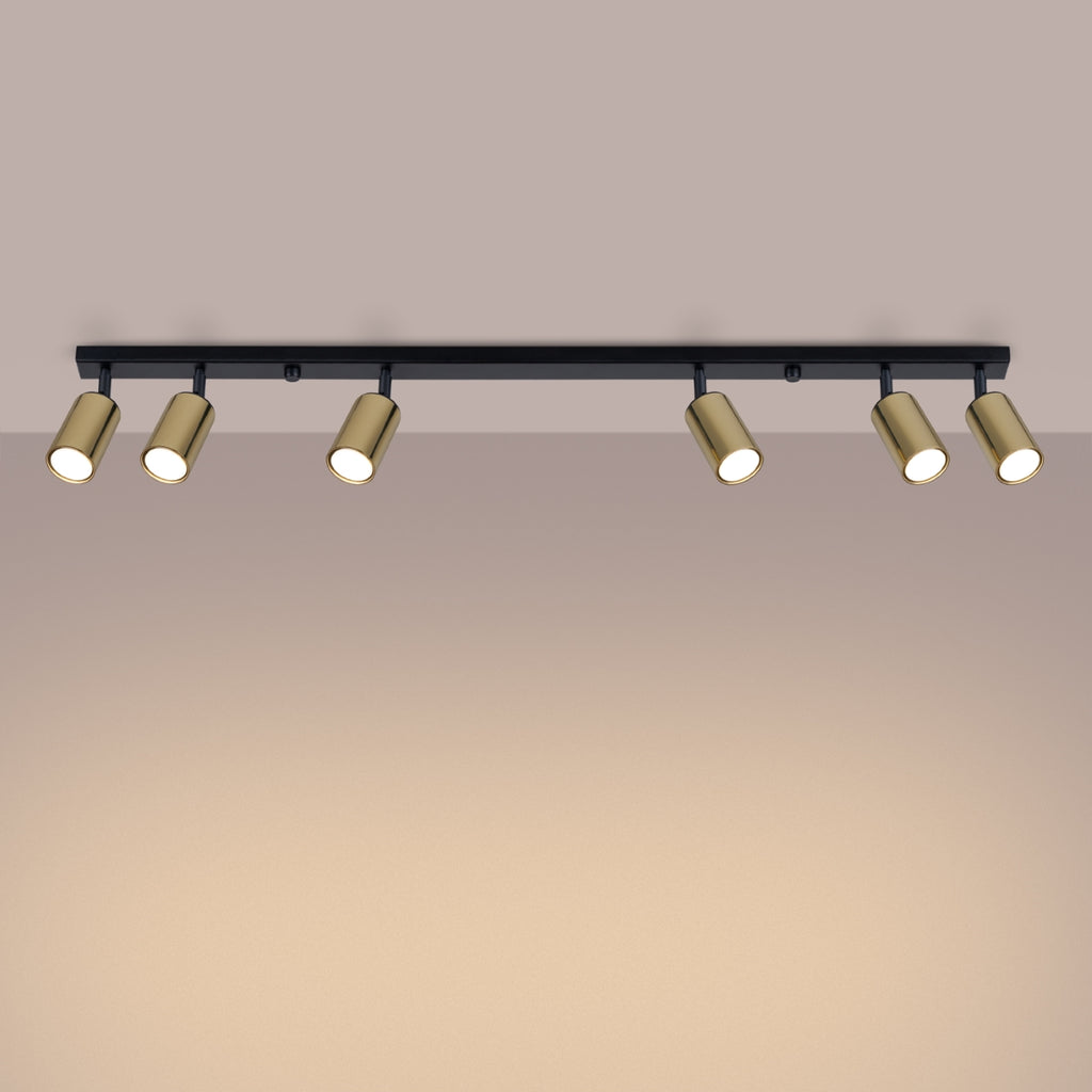 Deckenleuchte - Spot - Strahler WINX 6L schwarz & gold Sollux Lighting