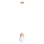 Pendelleuchte PEKKA 1 weiß & naturfarbenes Holz Sollux Lighting