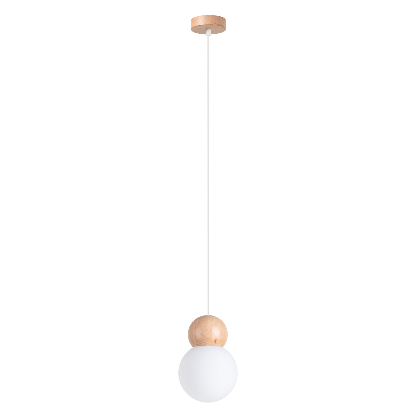 Pendelleuchte PEKKA 1 weiß & naturfarbenes Holz Sollux Lighting