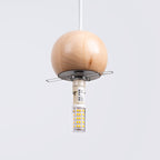 Pendelleuchte PEKKA 1 weiß & naturfarbenes Holz Sollux Lighting