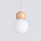 Pendelleuchte PEKKA 1 weiß & naturfarbenes Holz Sollux Lighting