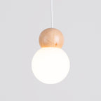 Pendelleuchte PEKKA 1 weiß & naturfarbenes Holz Sollux Lighting