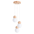 Pendelleuchte PEKKA 3P weiß & naturfarbenes Holz Sollux Lighting