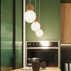 Pendelleuchte PEKKA 3P weiß & naturfarbenes Holz Sollux Lighting