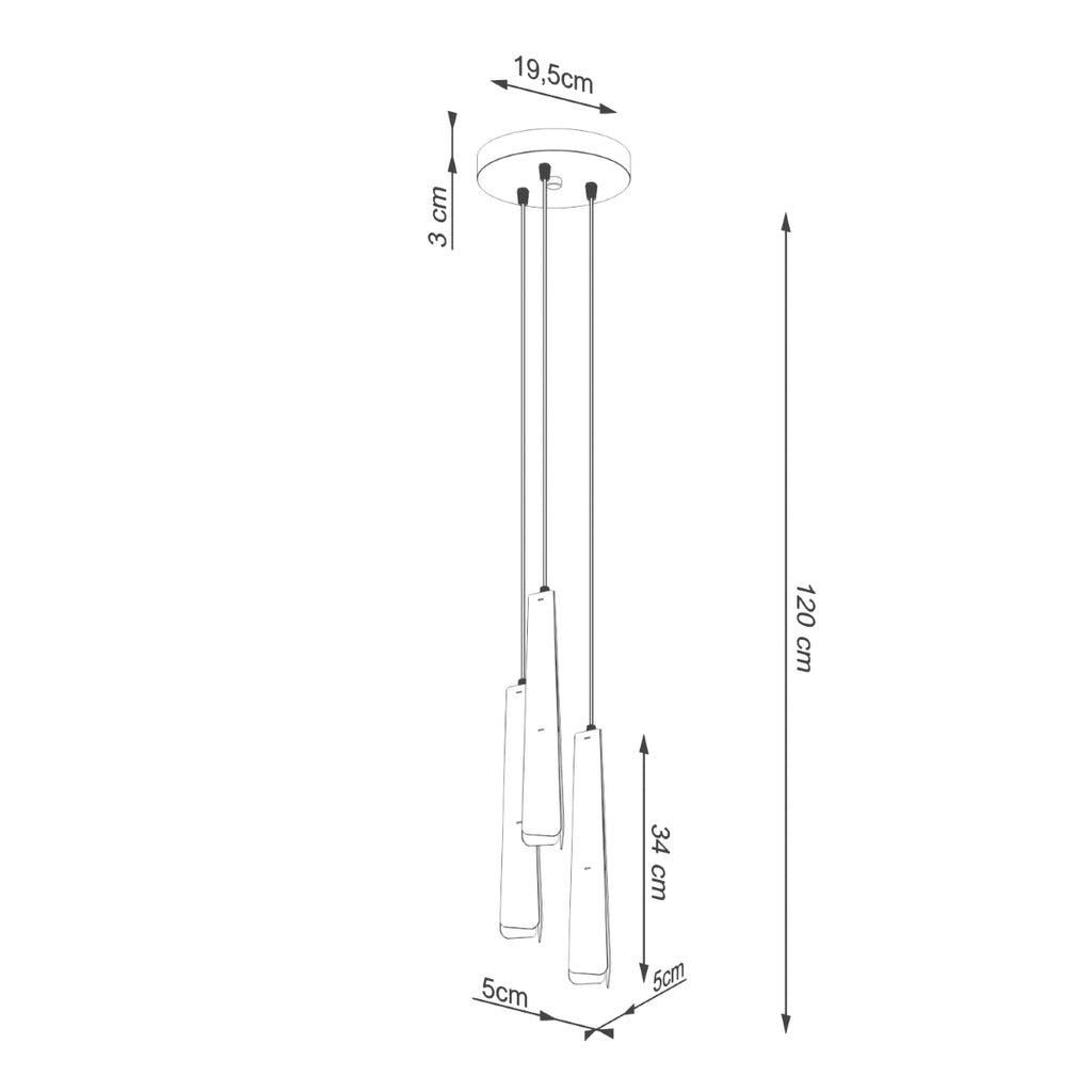 Pendelleuchte PRYSM 3P weiß Sollux Lighting